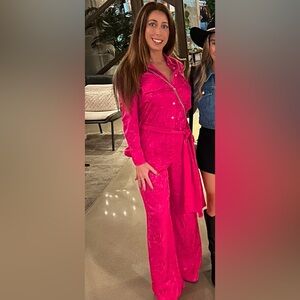 Belle Staud jumpsuit hot pink size XS